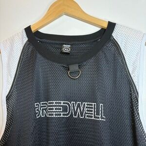 Breedwell D-Ring Mesh Tank XL Black White Club Rave Streetwear Sleeveless Summer